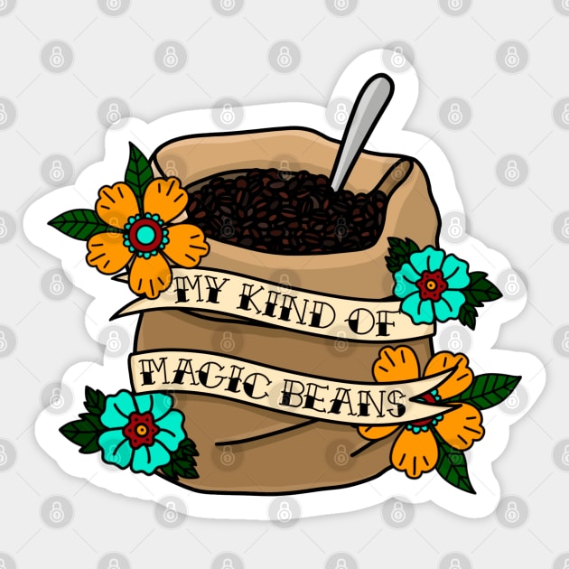 Magic Beans Coffee Lover Sticker by HofDraws